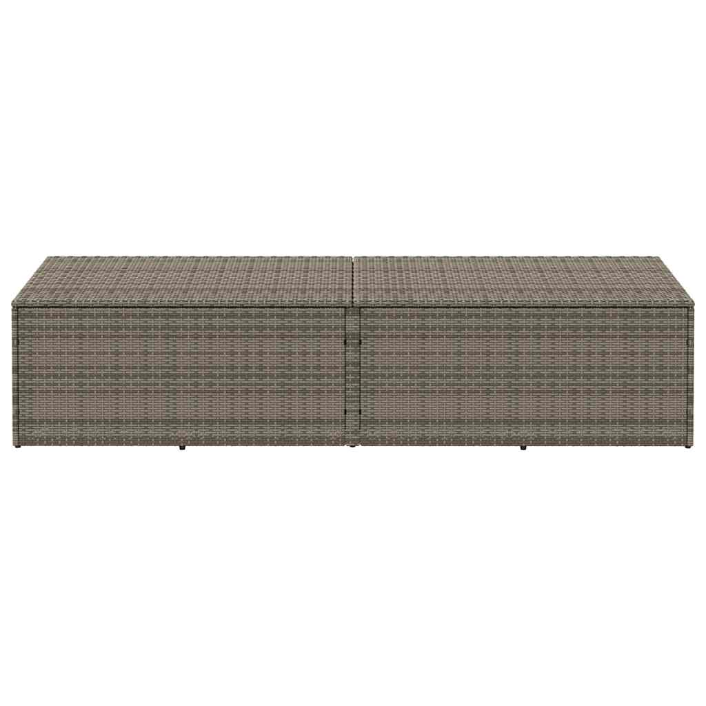 opbevaringskasse til haven 220x50x58 cm polyrattan grå