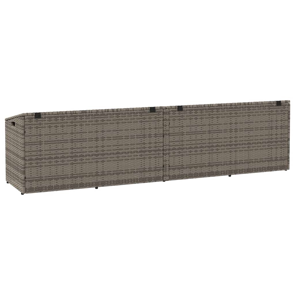opbevaringskasse til haven 220x50x58 cm polyrattan grå