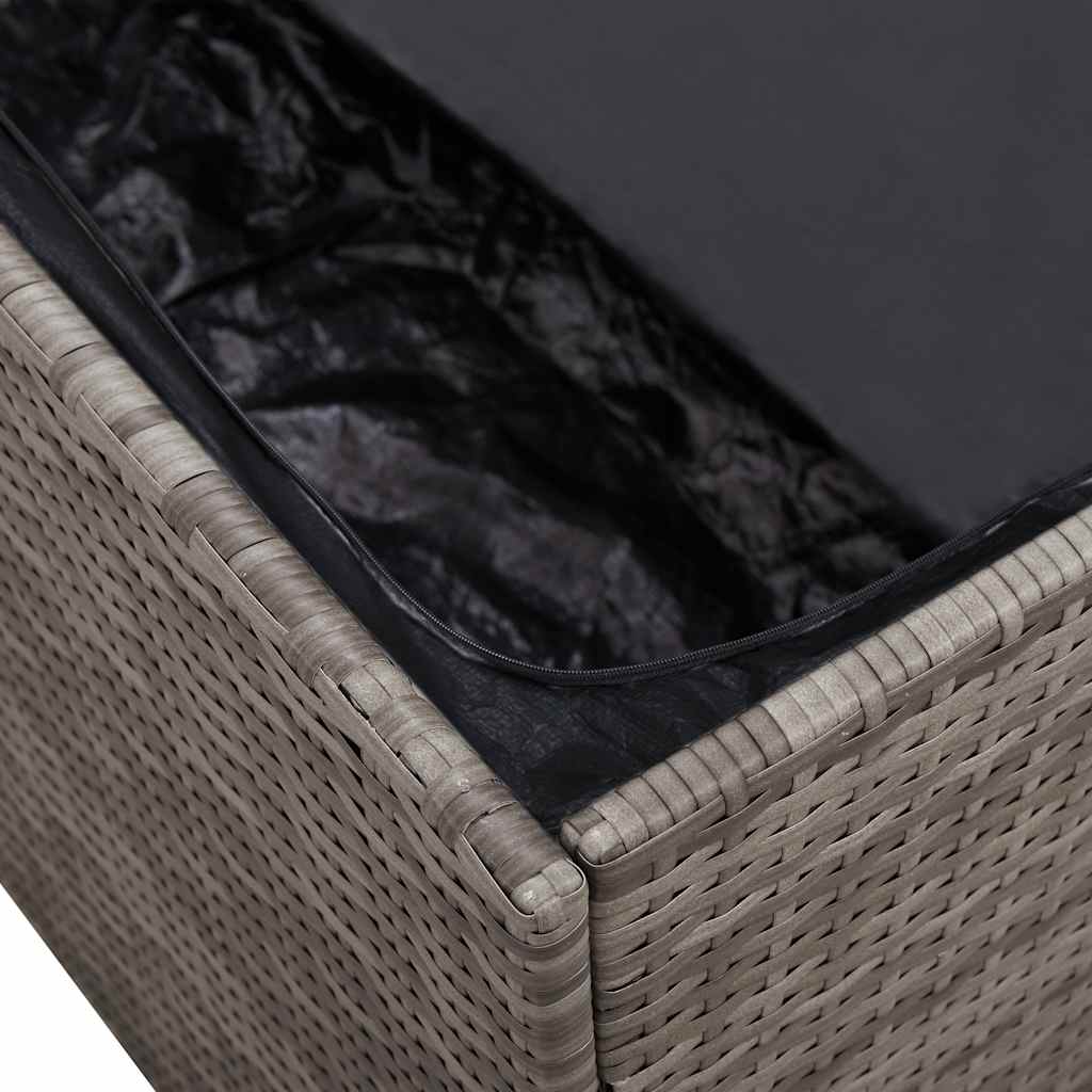 opbevaringskasse til haven 220x50x58 cm polyrattan grå