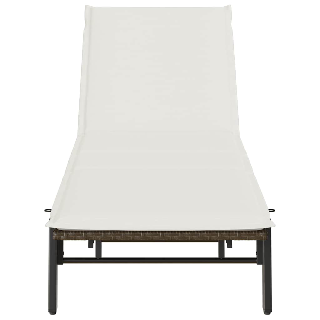 liggestol med hynde polyrattan brun