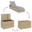 sammenklappelig solseng med hynde & opbevaring polyrattan beige