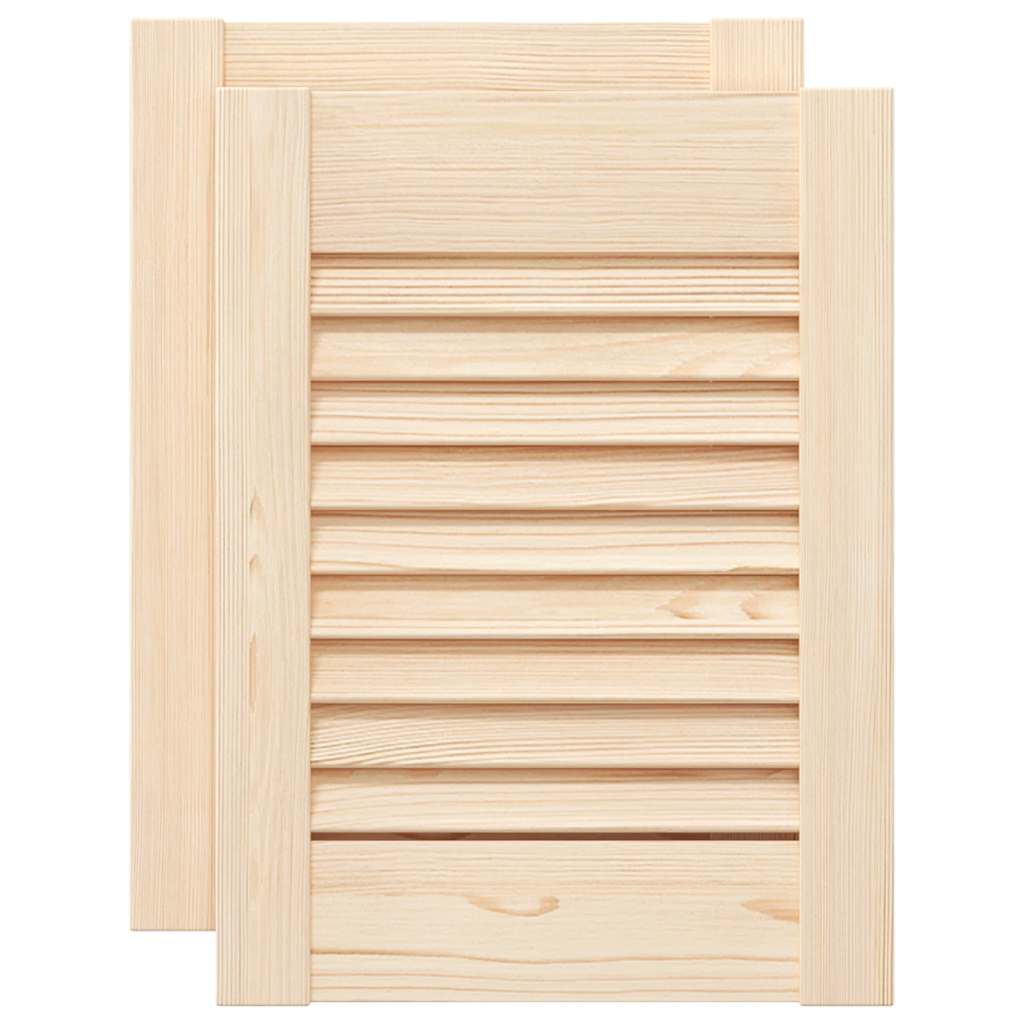 Skabsdør 2 stk. Naturfarvet 69 x 49,4 cm Massivt fyrretræ