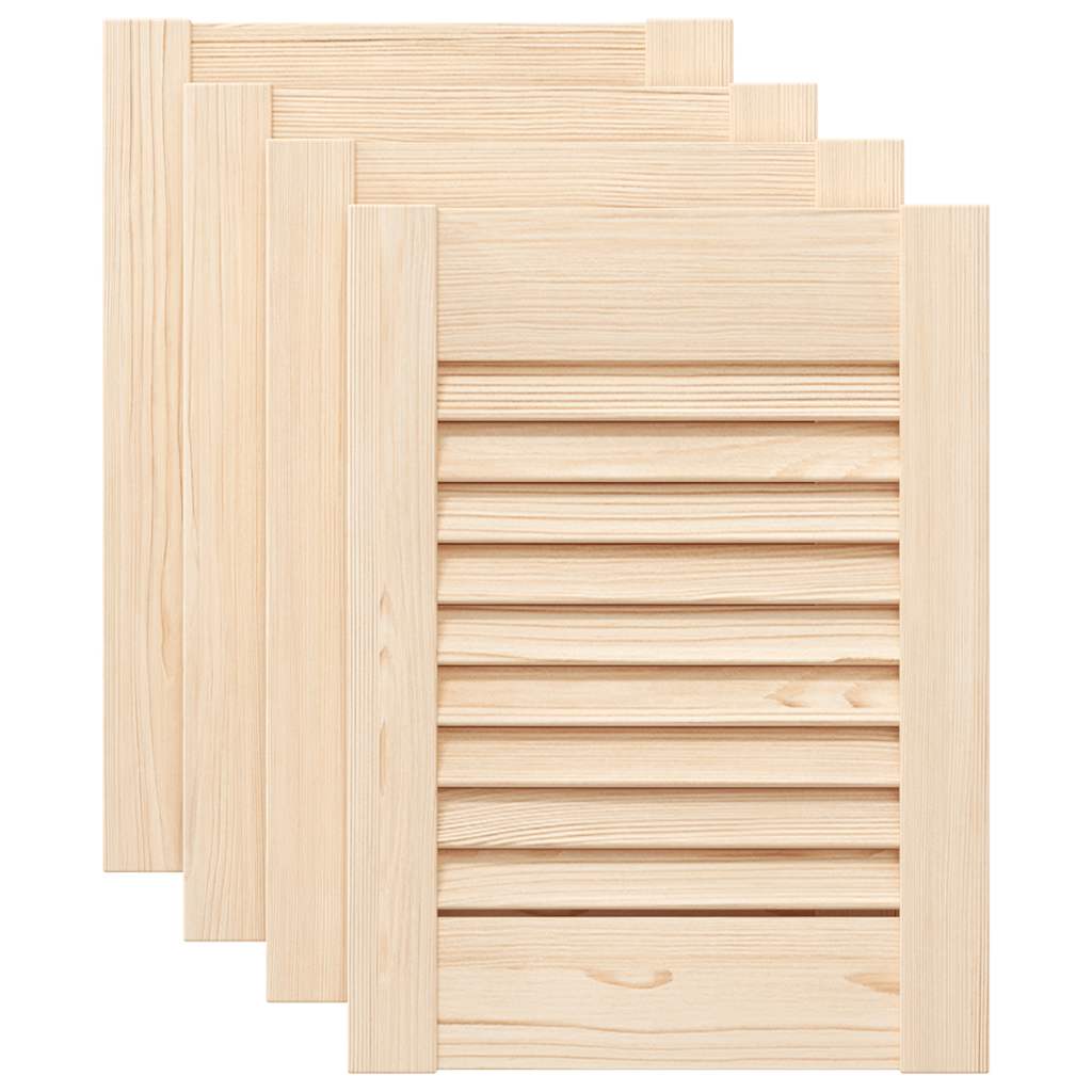 Skabsdør 4 stk. Naturfarvet 69 x 49,4 cm Massivt fyrretræ