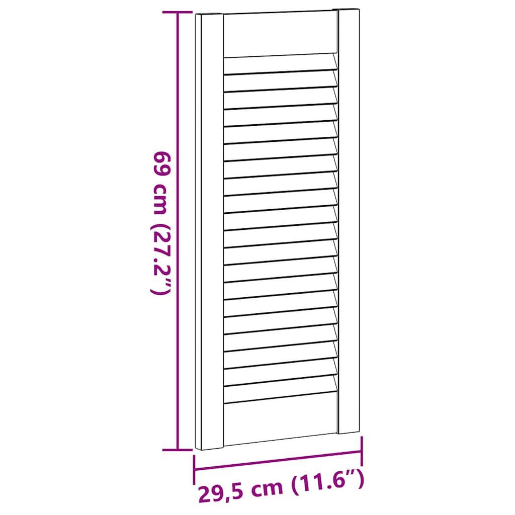 skabslåge 69x29,5 cm lameldesign massivt fyrretræ