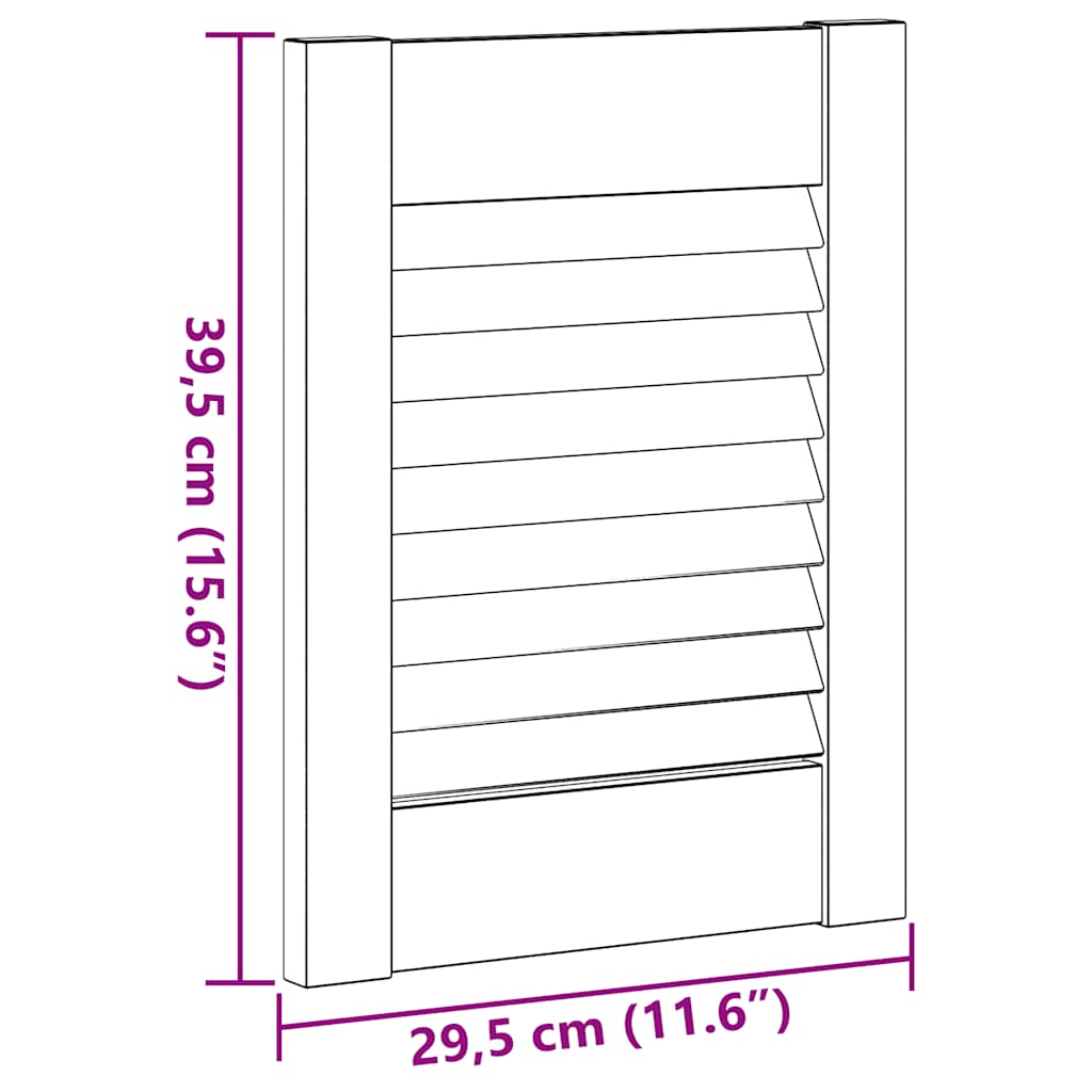 skabslåge 39,5x29,5 cm lameldesign hvid