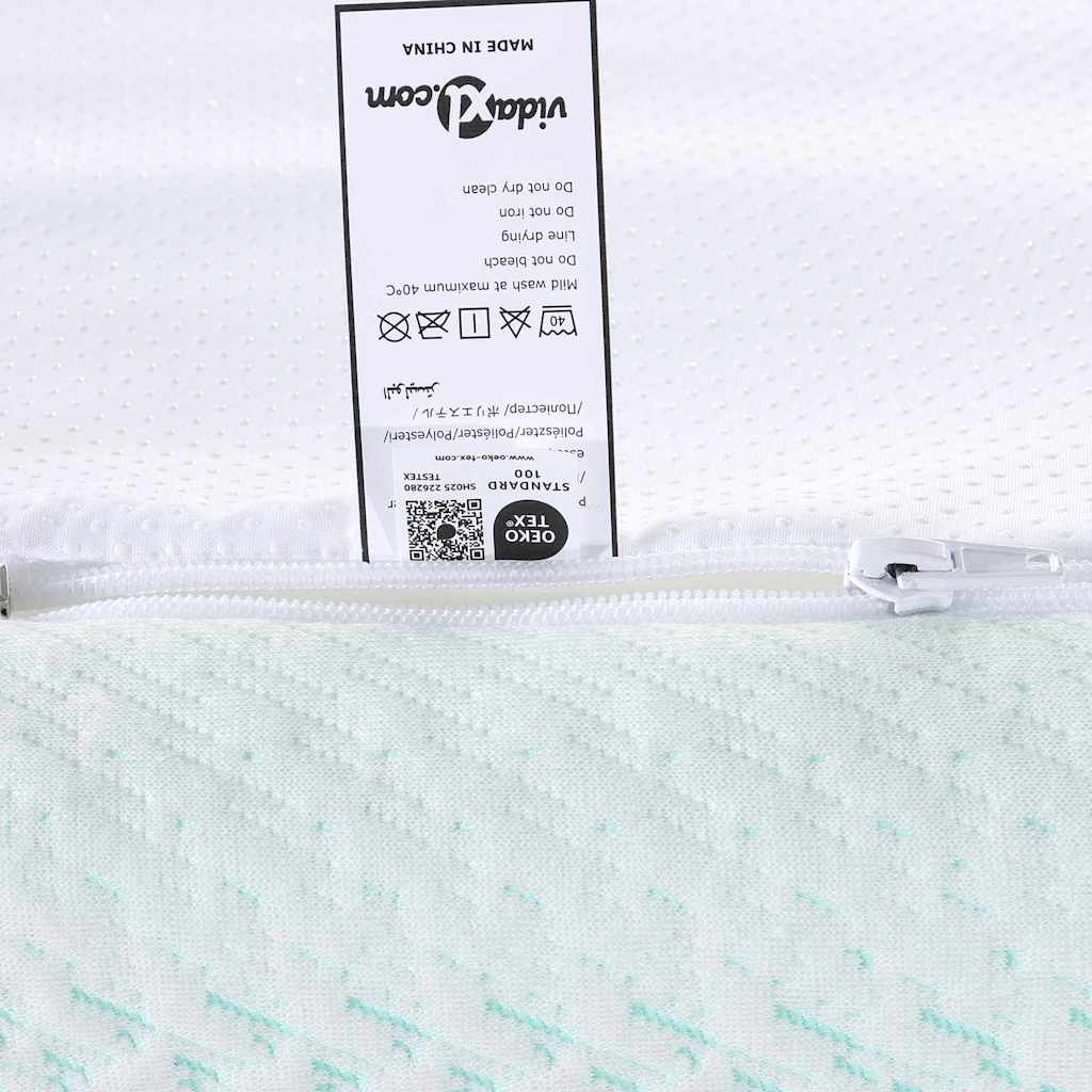 Madras topper Hvid og grøn 80 x 200 cm Jacquard Stof