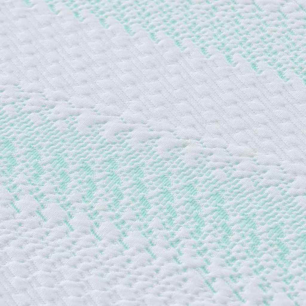 Madras topper Hvid og grøn 80 x 200 cm Jacquard Stof