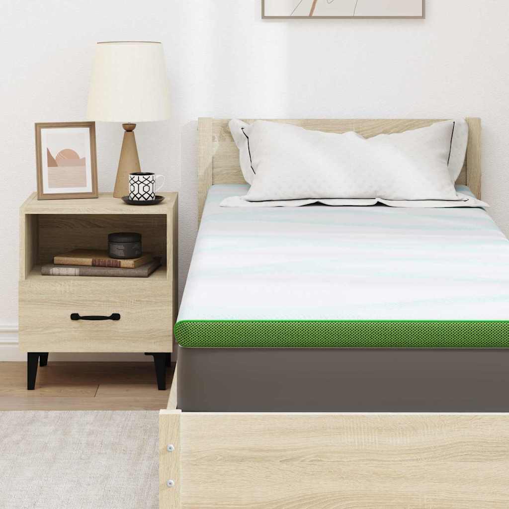 Madras topper Hvid og grøn 80 x 200 cm Jacquard Stof