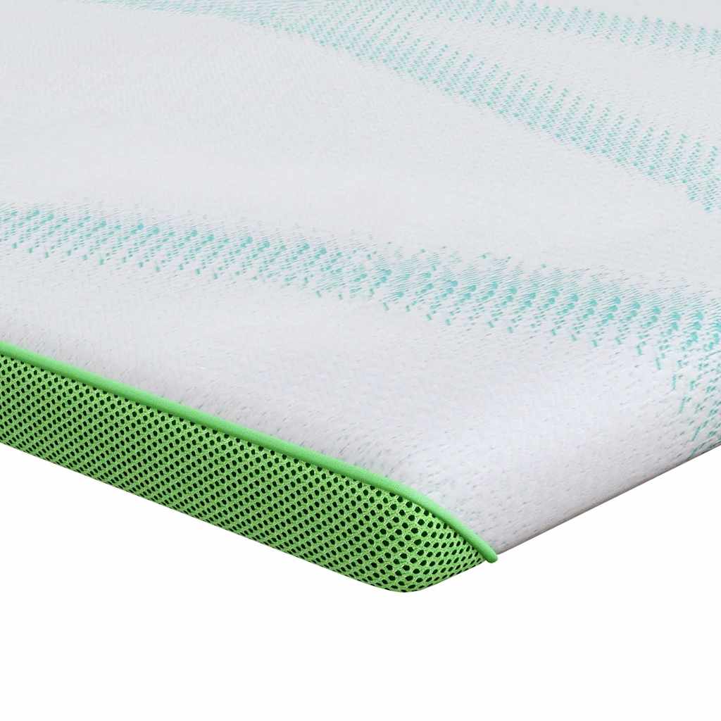 Madras topper Hvid og grøn 80 x 200 cm Jacquard Stof