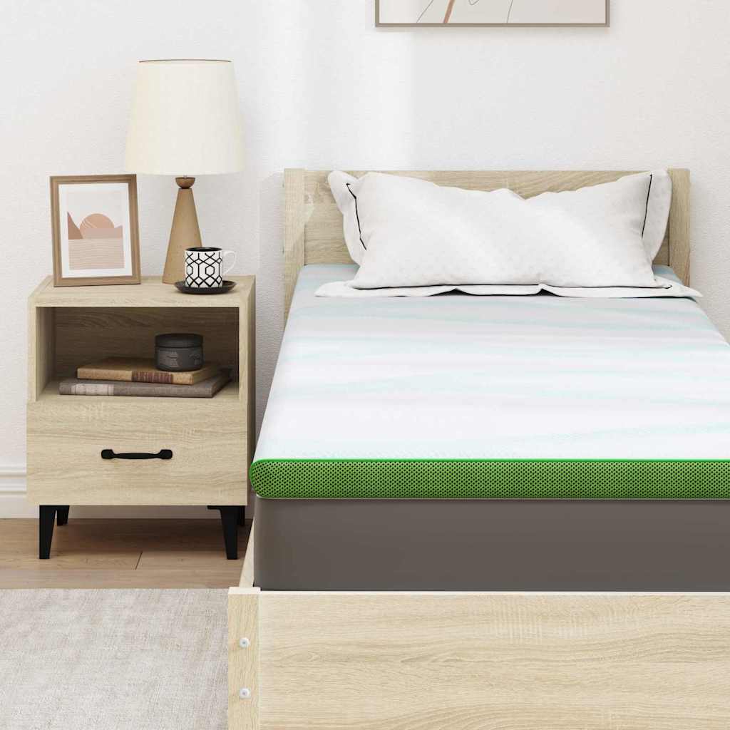 Madras topper Hvid og grøn 80 x 200 cm Jacquard Stof
