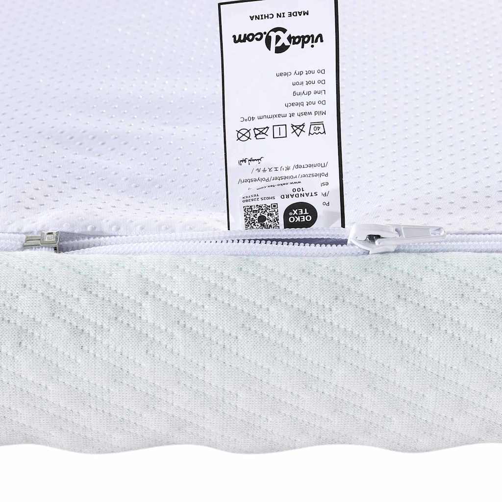 Madras topper Hvid og grøn 90 x 190 cm Jacquard Stof