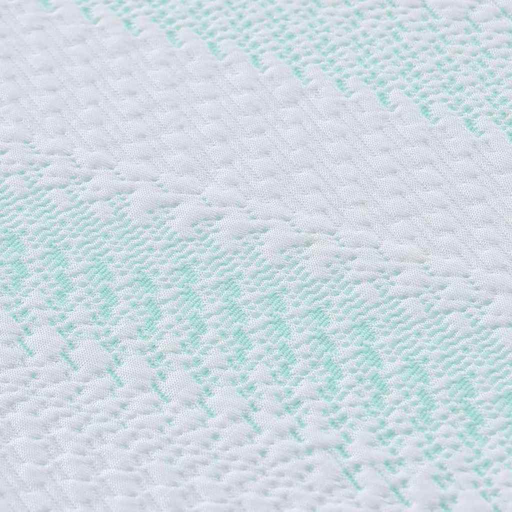 Madras topper Hvid og grøn 90 x 190 cm Jacquard Stof