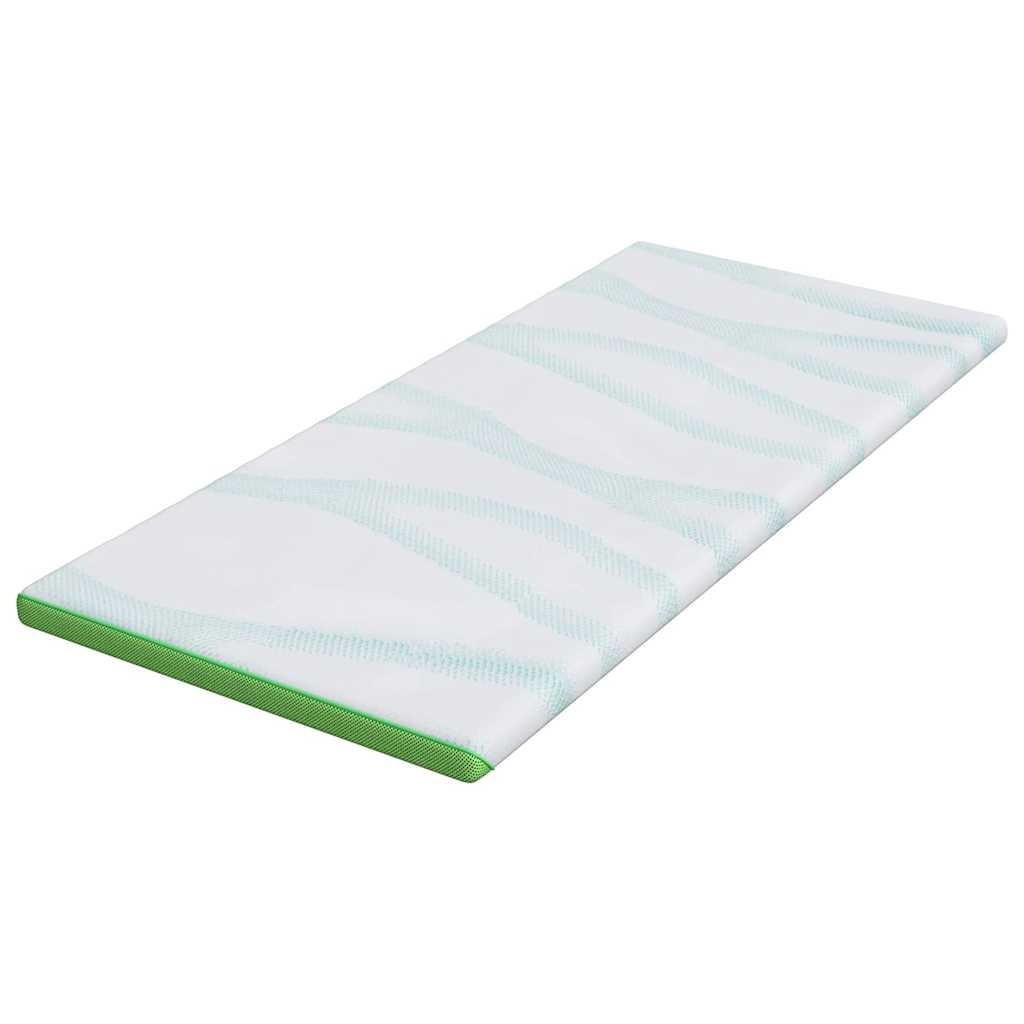 Madras topper Hvid og grøn 90 x 190 cm Jacquard Stof