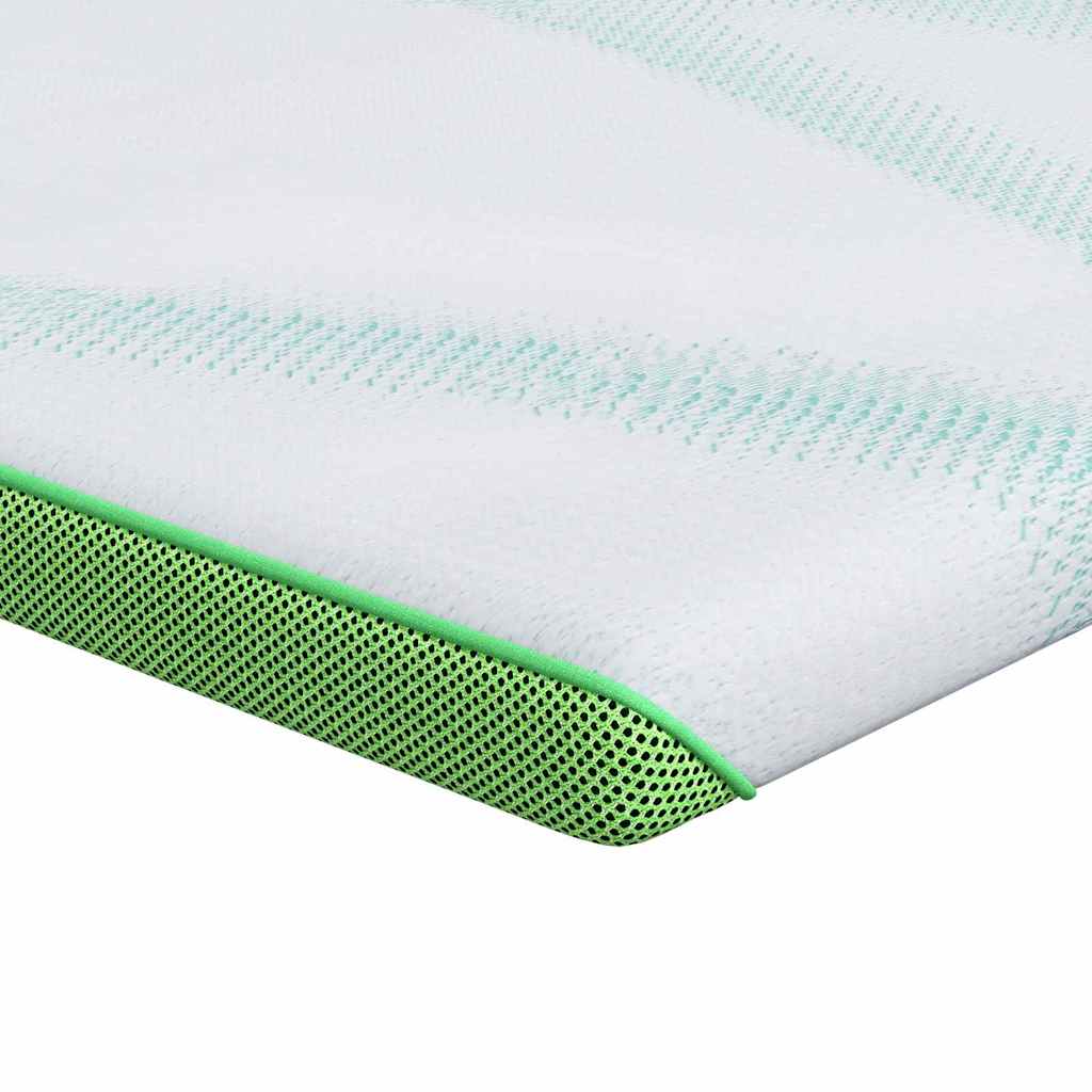 Madras topper Hvid og grøn 200 x 200 cm Jacquard Stof