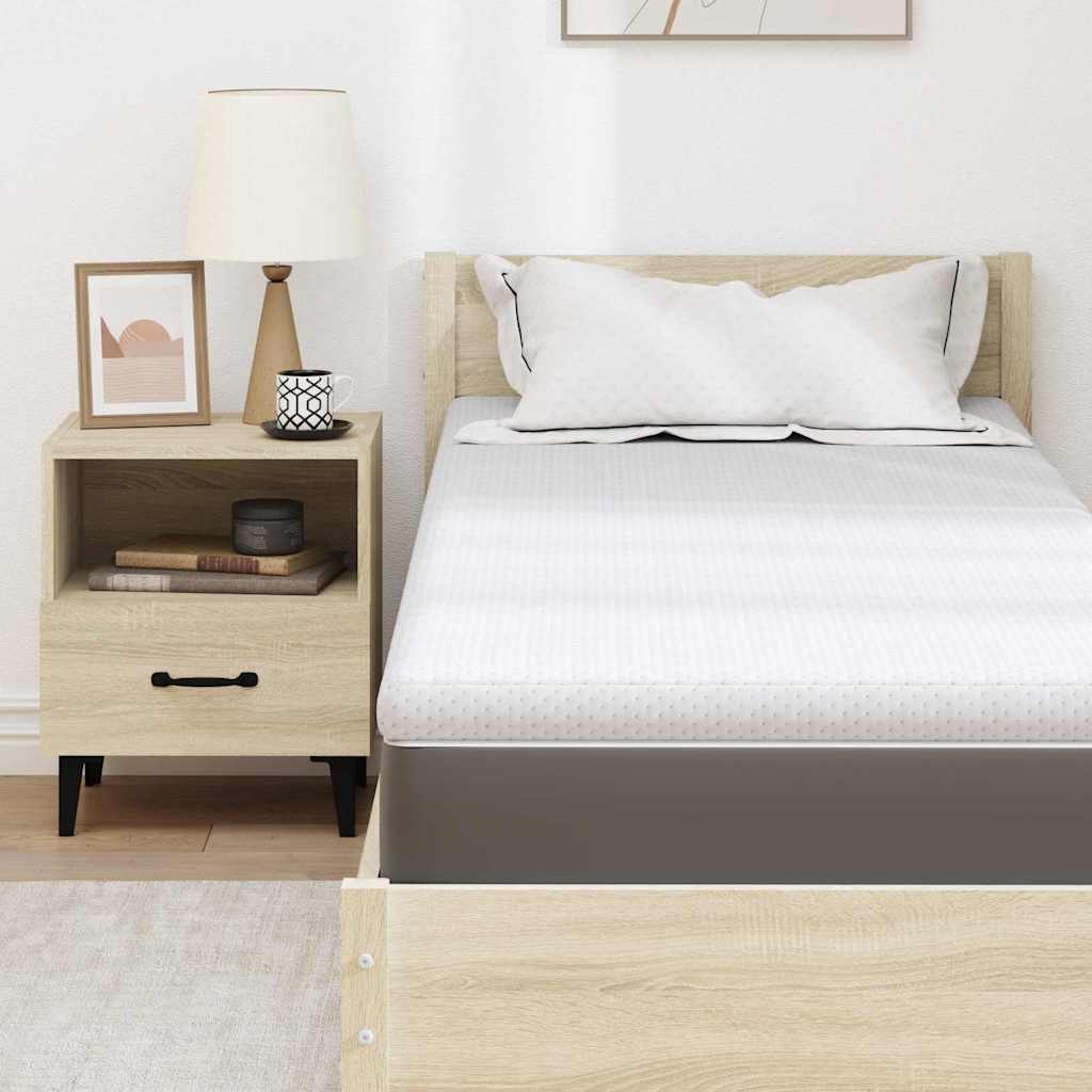 Madras topper Hvid 80 x 200 cm Jacquard Stof