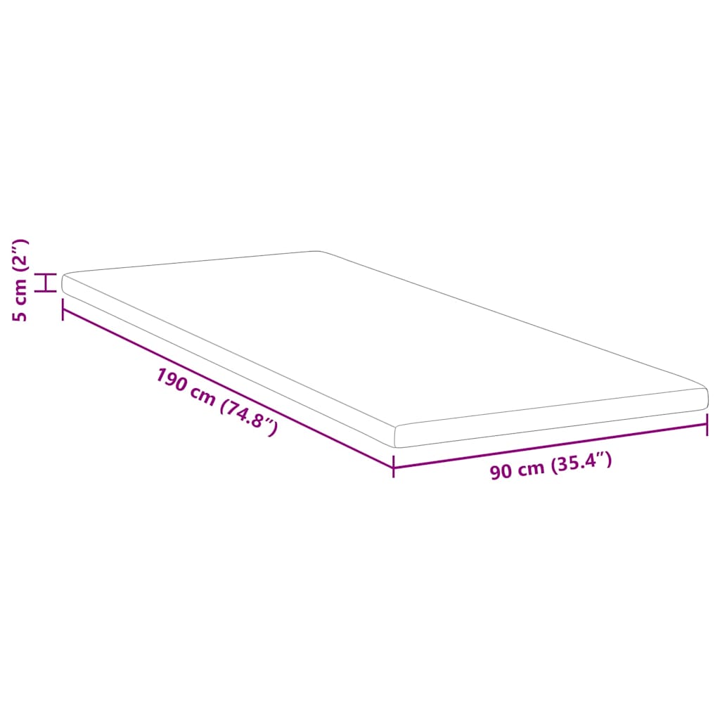 Minde skum madras top 90 x 190 cm Thick Stof-100% polyester