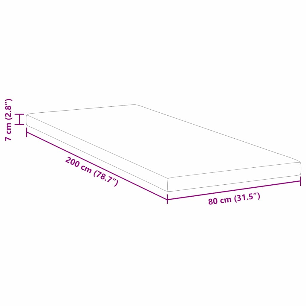 Minde skum madras top 80 x 200 cm Thick Stof-100% polyester