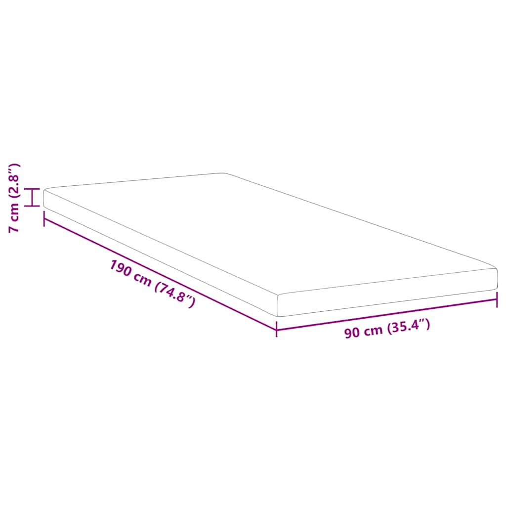Minde skum madras top 90 x 190 cm Thick Stof-100% polyester