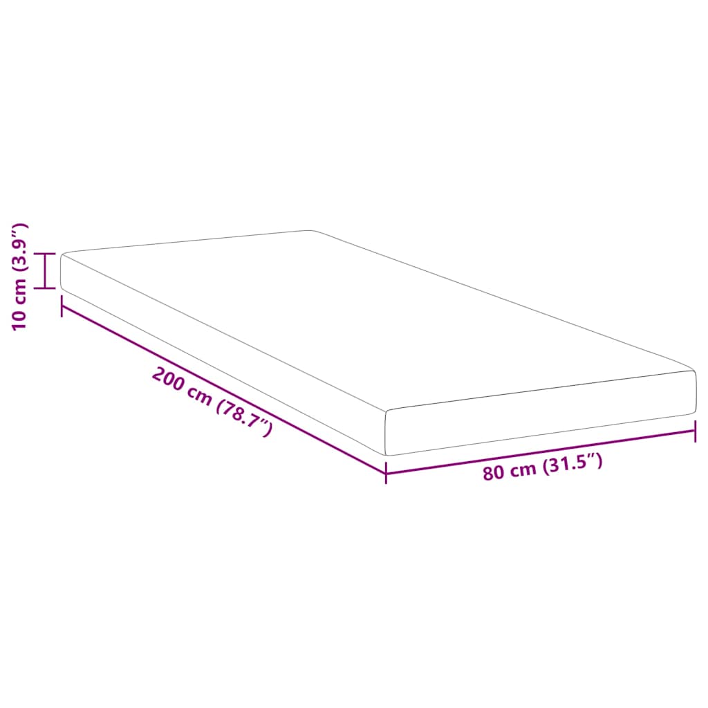 Minde skum madras top 80 x 200 cm Thick Stof-100% polyester
