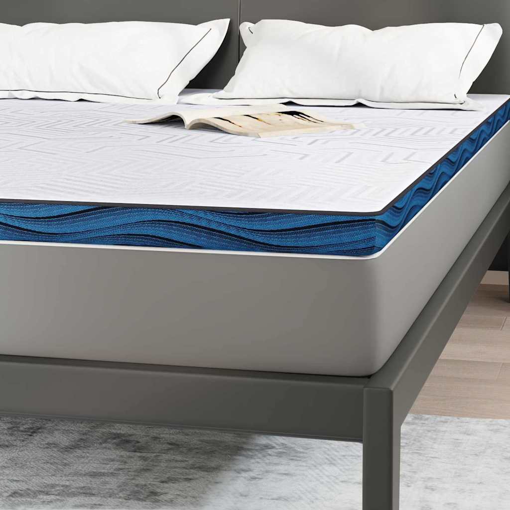 Madras topper 140 x 190 cm tyk Jacquard stof Hvid