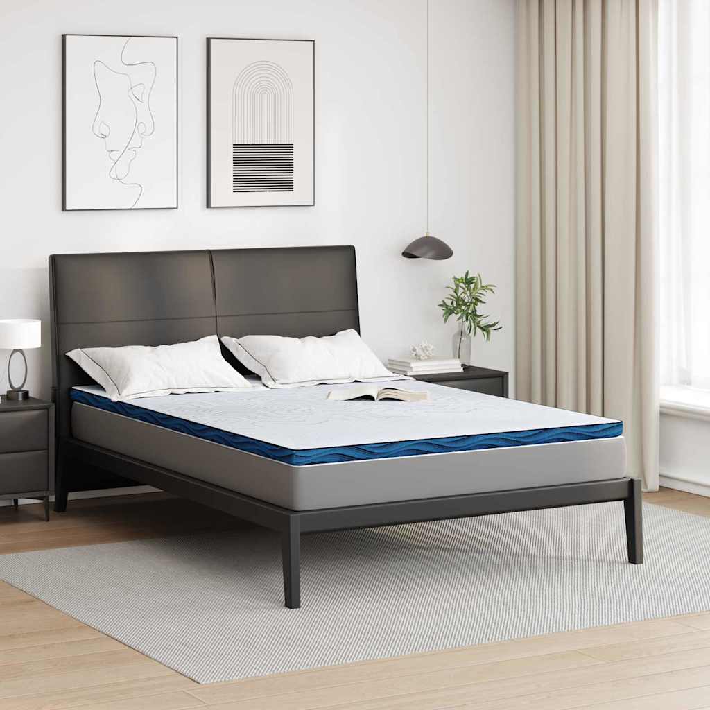 Madras topper 140 x 200 cm tyk Jacquard stof Hvid