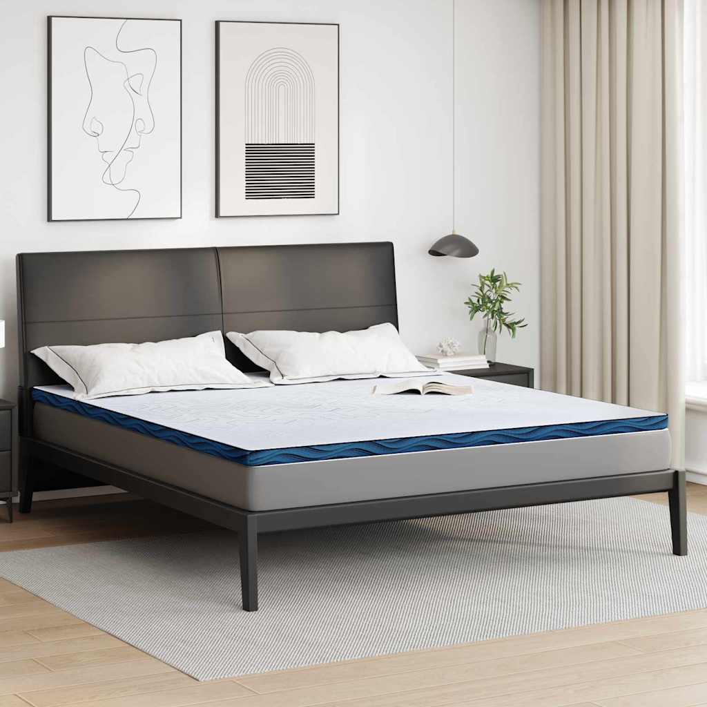 Madras topper 200 x 200 cm tyk Jacquard stof Hvid
