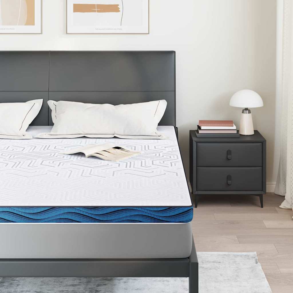 Madras topper 200 x 200 cm tyk Jacquard stof Hvid