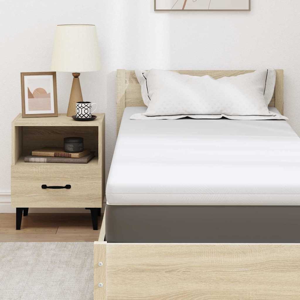 Madras topper 80 x 200 cm tyk Jacquard stof Hvid