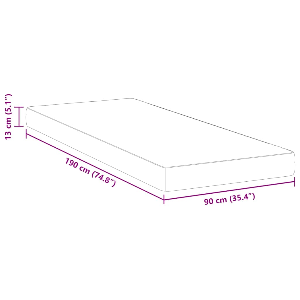 Madras Medium 90 x 190 cm Hvid