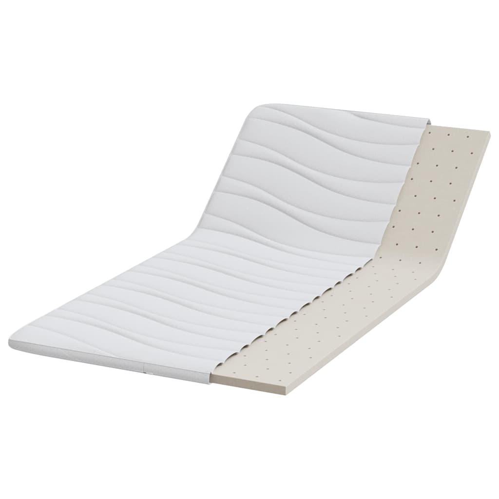 Madras topper 90 x 190 cm tyk Strikket stof Hvid