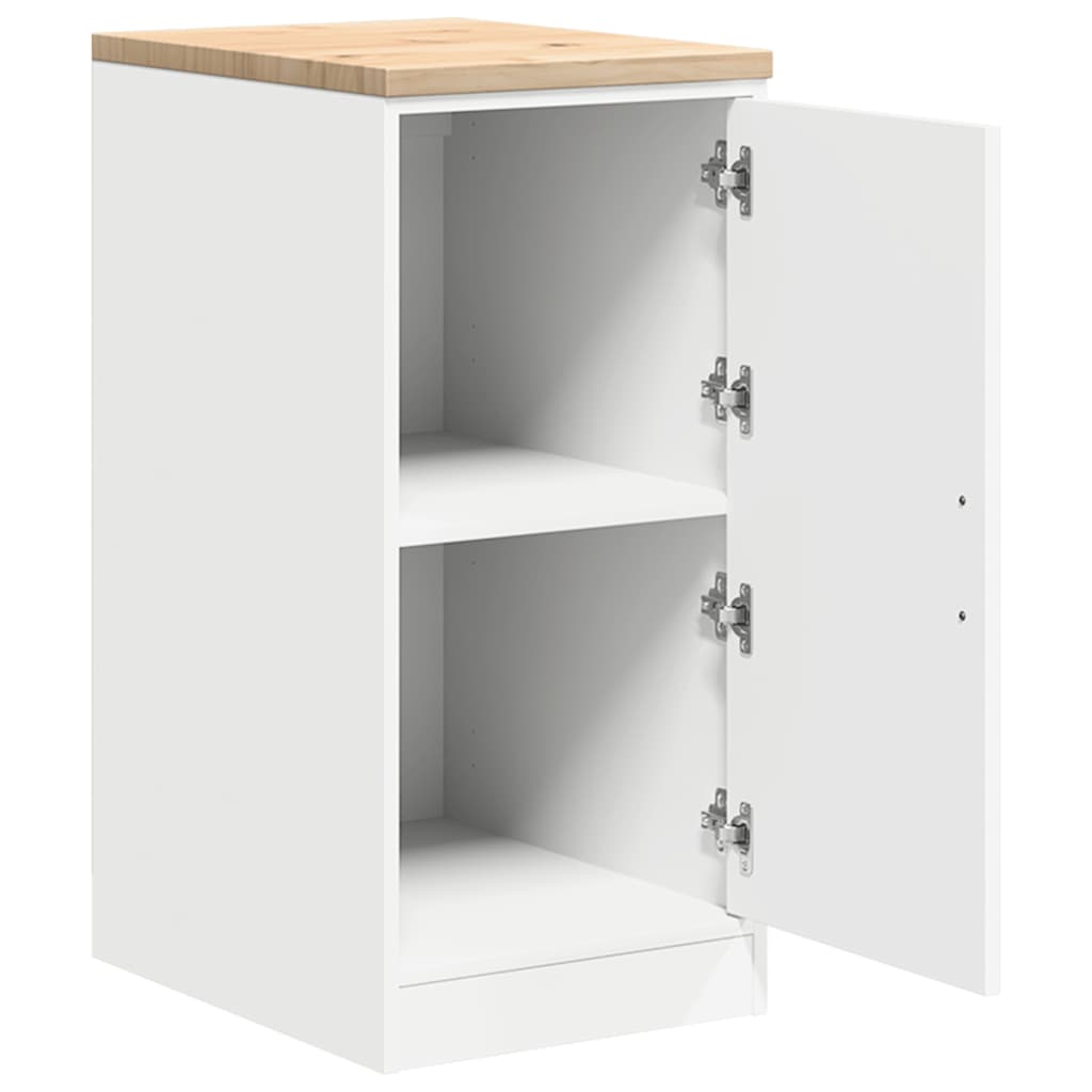 Garageopbevaringsskab Hvid 40x51x85 cm Massivt træ Fyrretræ