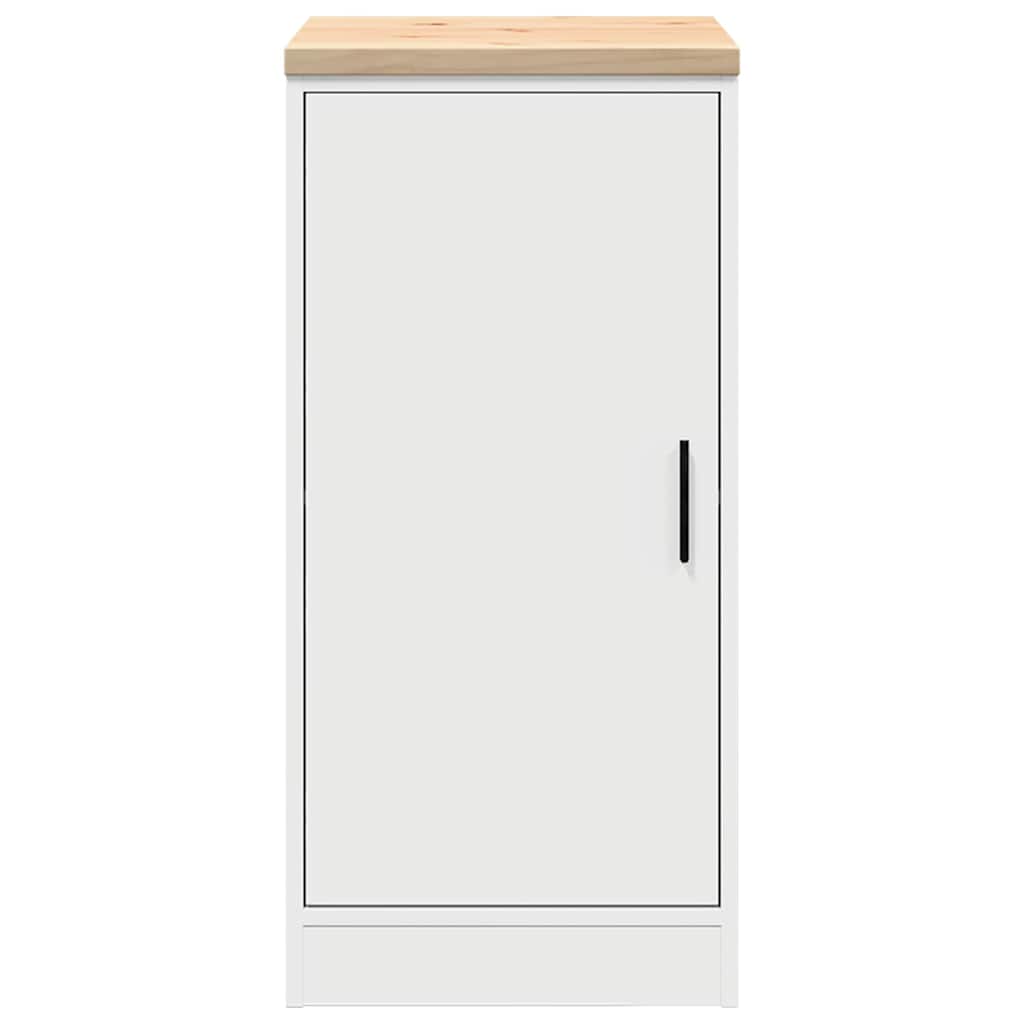 Garageopbevaringsskab Hvid 40x51x85 cm Massivt træ Fyrretræ