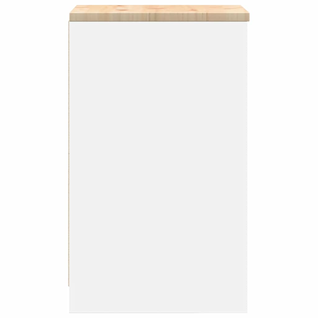 Garageopbevaringsskab Hvid 40x51x85 cm Massivt træ Fyrretræ