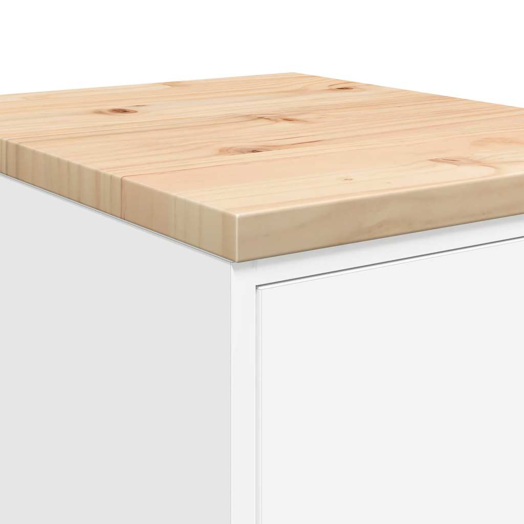 Garageopbevaringsskab Hvid 40x51x85 cm Massivt træ Fyrretræ