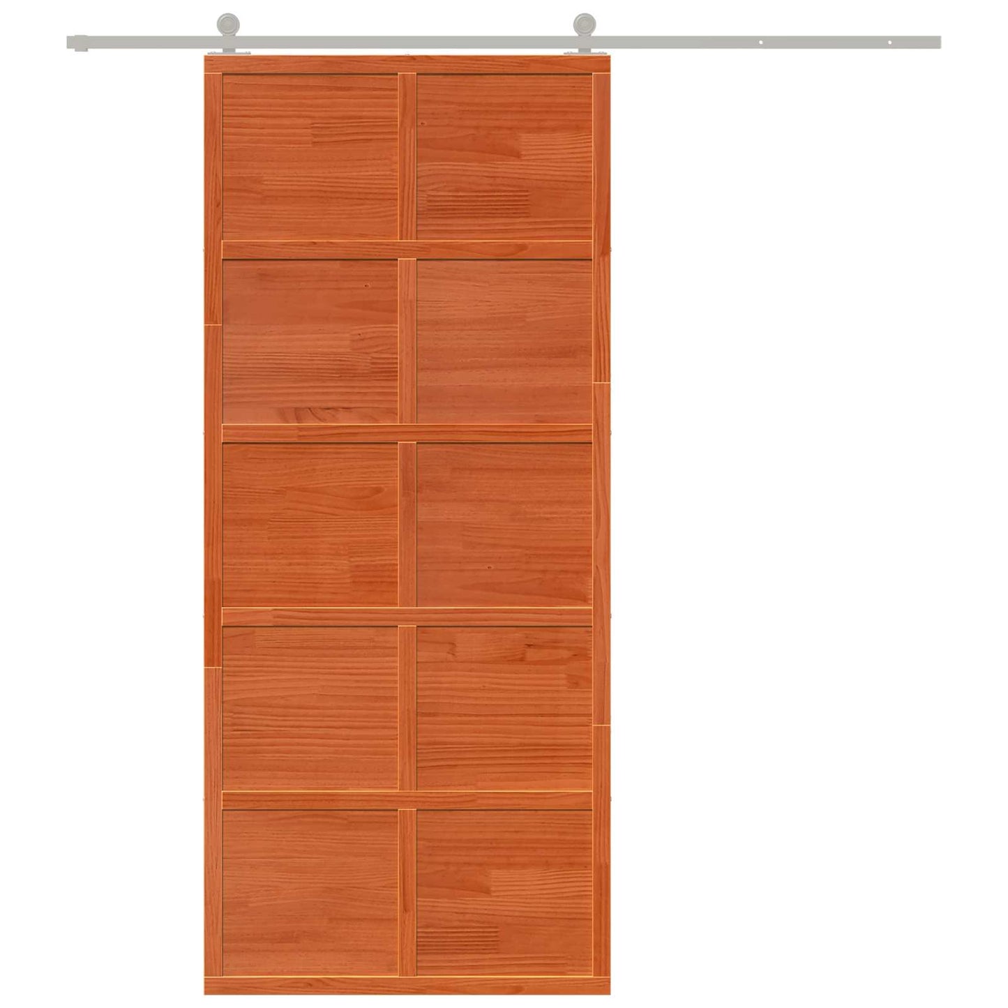 Ladedør Voksbrun 90 x 208 cm Massivt fyrretræ