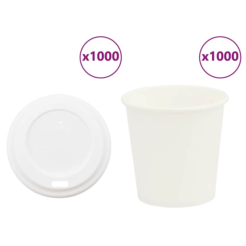 kaffekopper af papir med låg 1000 stk. 4oz 100ml