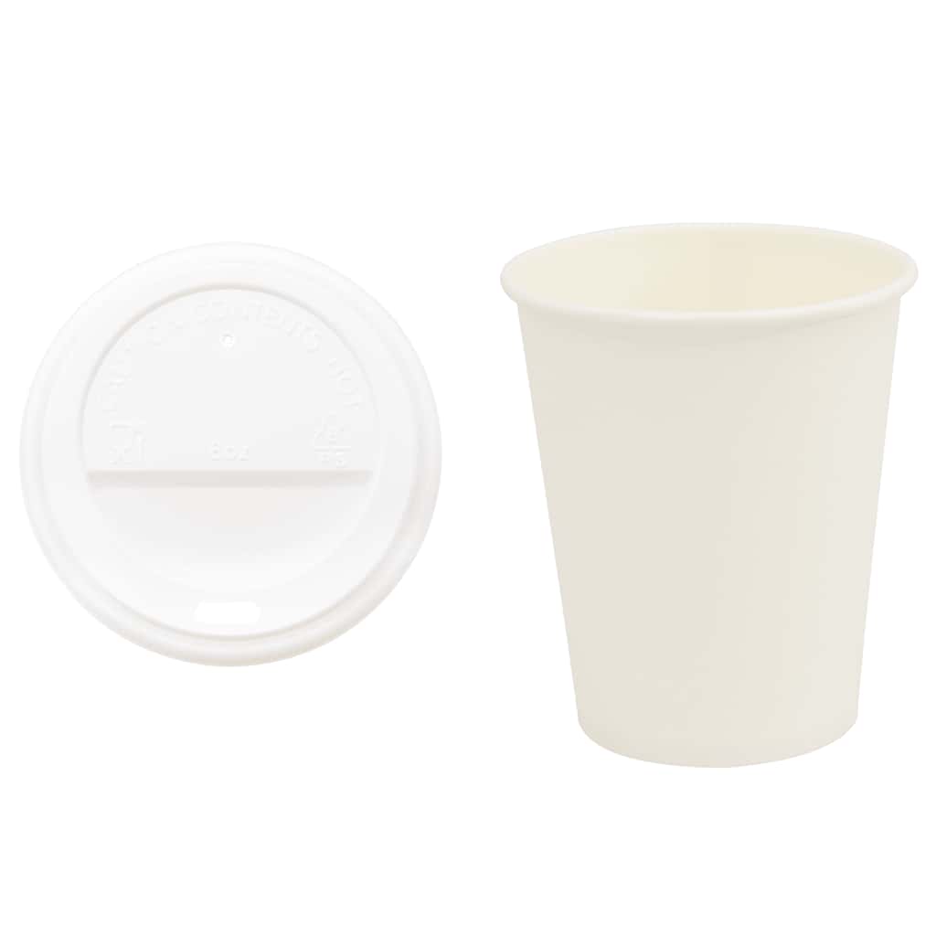 kaffekopper af papir med låg 1000 stk. 8oz 200ml