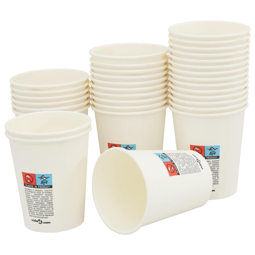 kaffekopper af papir med låg 1000 stk. 8oz 200ml