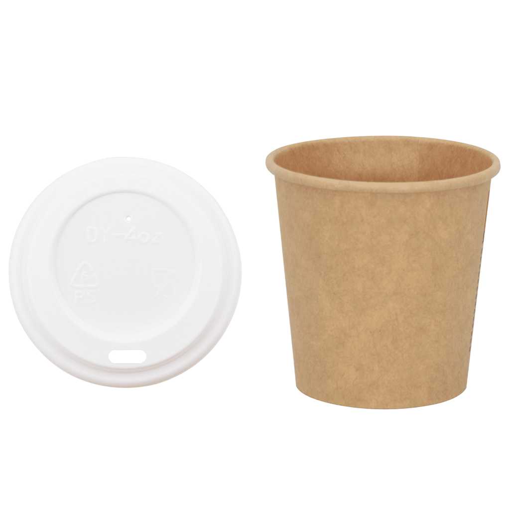 kaffekopper af papir med låg 1000 stk. 4oz 100ml