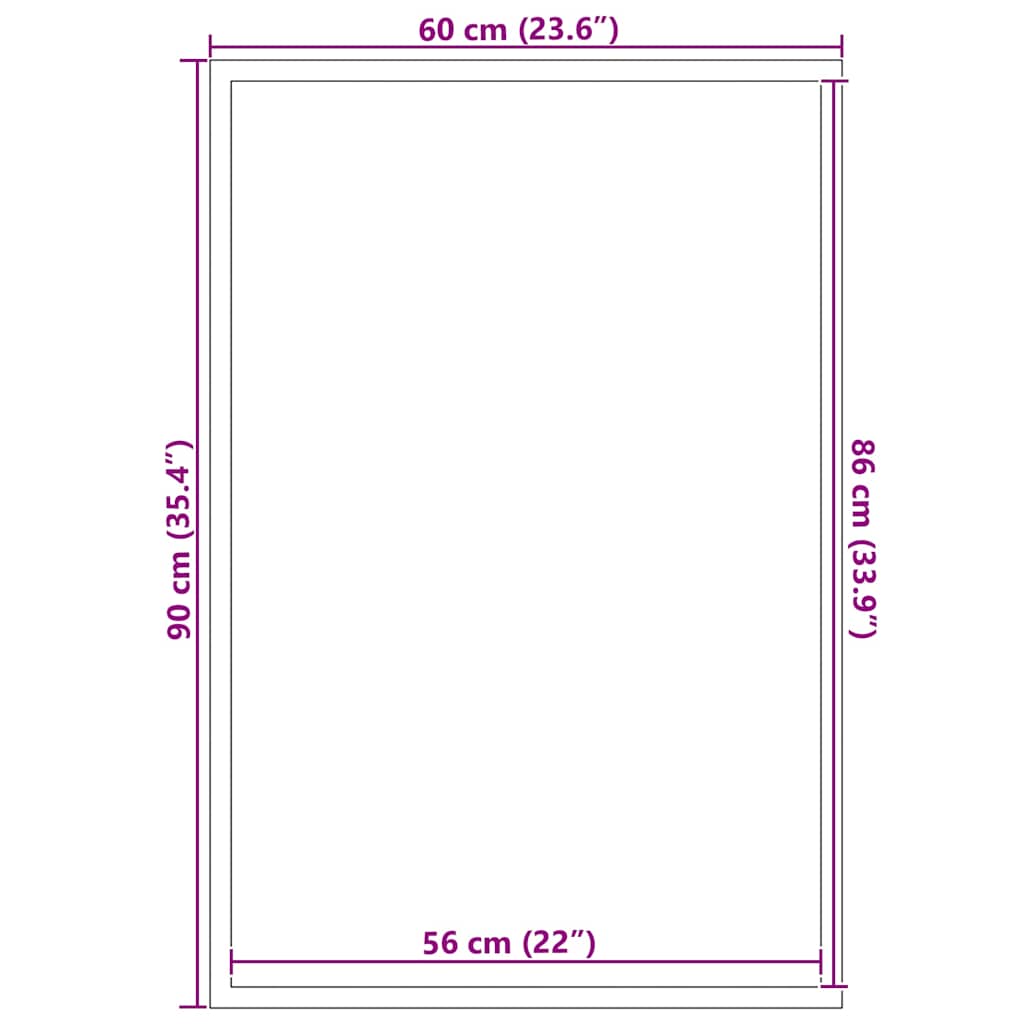dørmåtte 60x90 cm sort