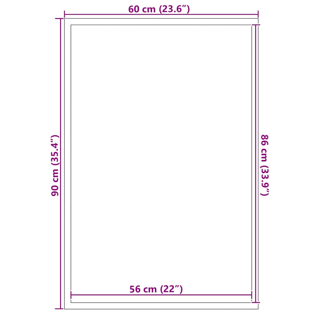 Dørmåtte Sort 60 x 90 cm Polypropylen