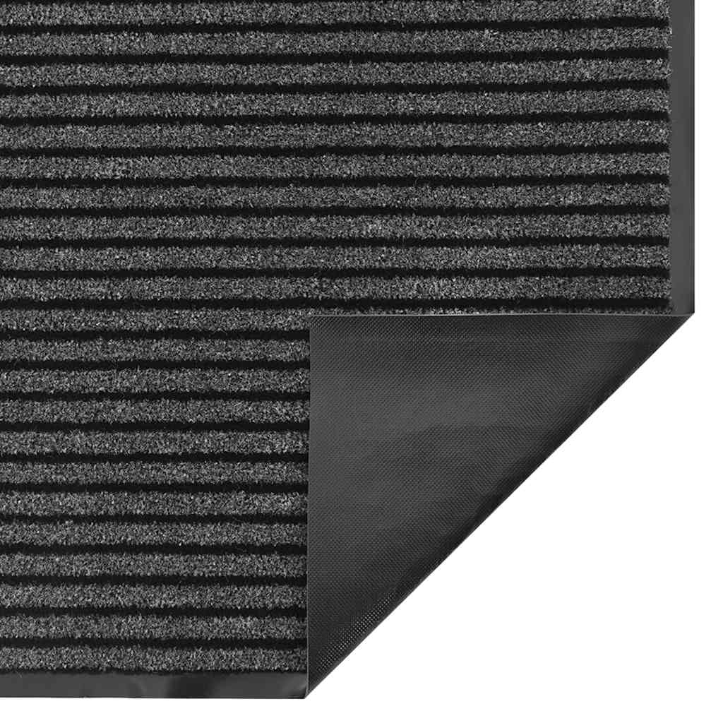 Dørmåtte Stribe Sort og Grå 115x300 cm