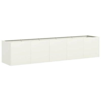 plantekasse hvid 200x40x40 cm koldvalset stål