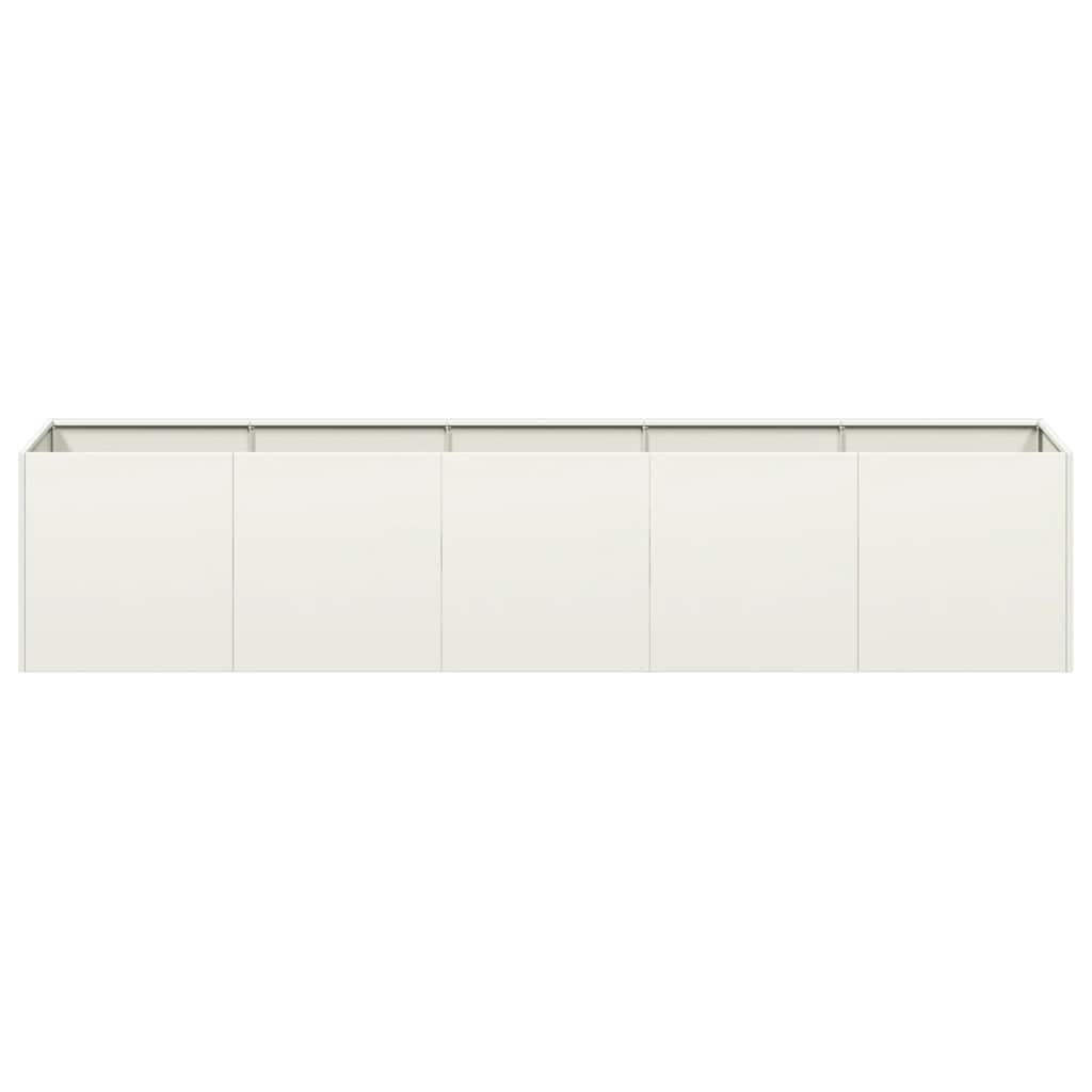 plantekasse hvid 200x40x40 cm koldvalset stål