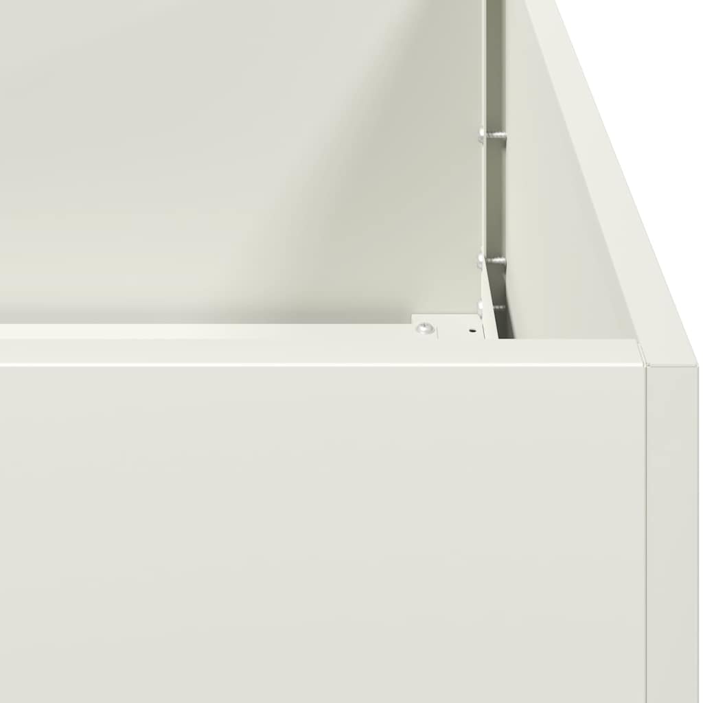 plantekasse hvid 200x40x40 cm koldvalset stål