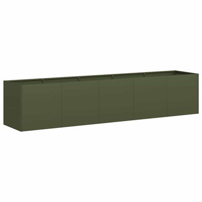 plantekasse olivengrøn 200x40x40 cm koldvalset stål
