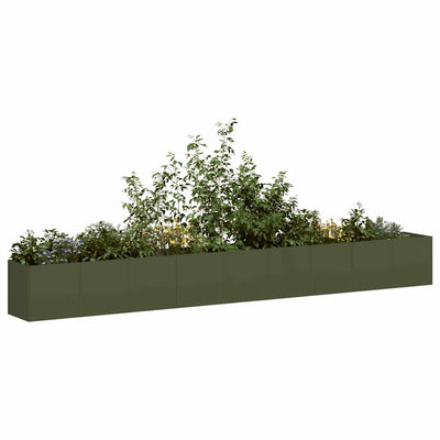 plantekasse olivengrøn 360x40x40 cm koldvalset stål