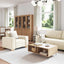 Sofa Sæt 3 stk. Beige Linned-blandet stof