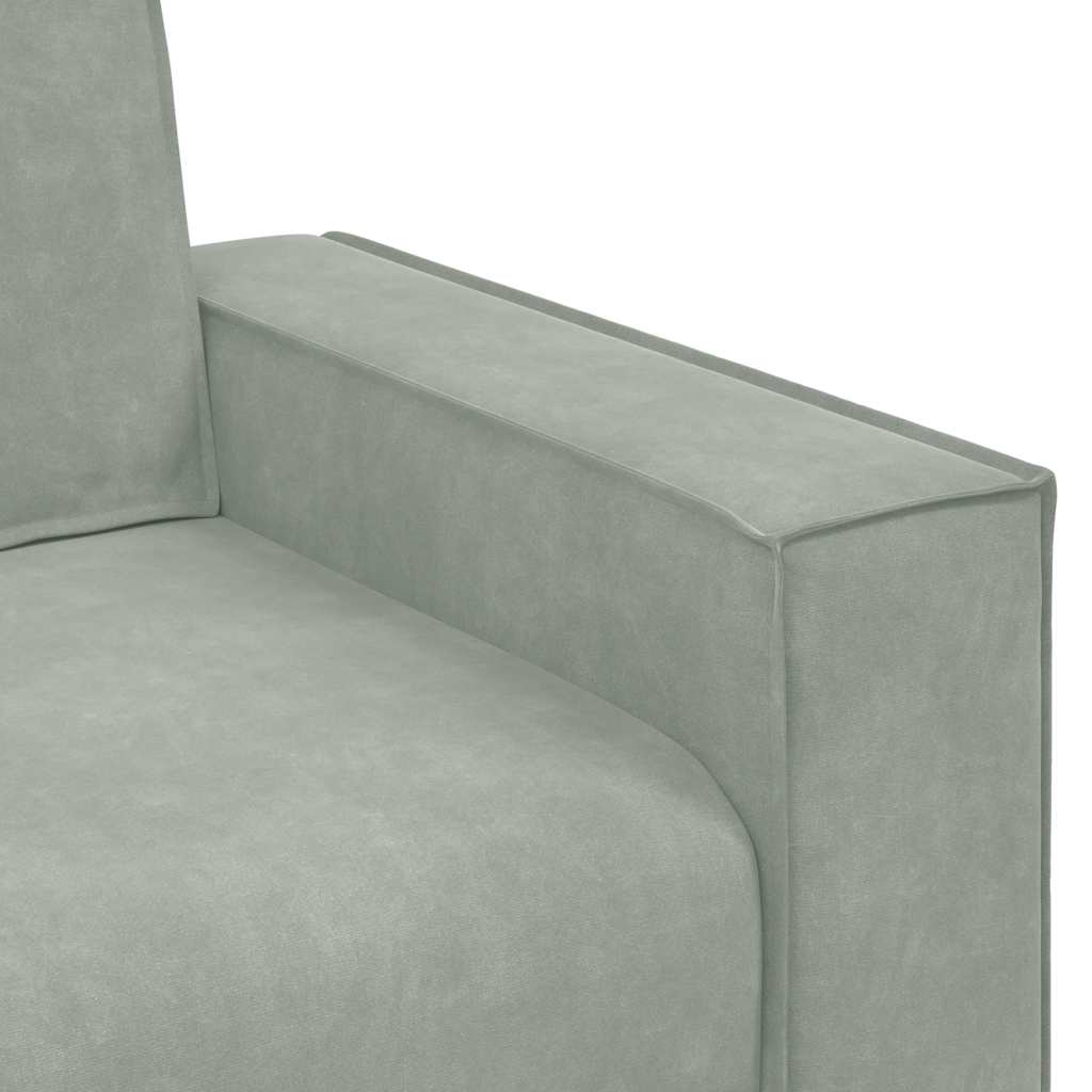 Sofa 3 stk. Lysegrå Linned-blandet stof