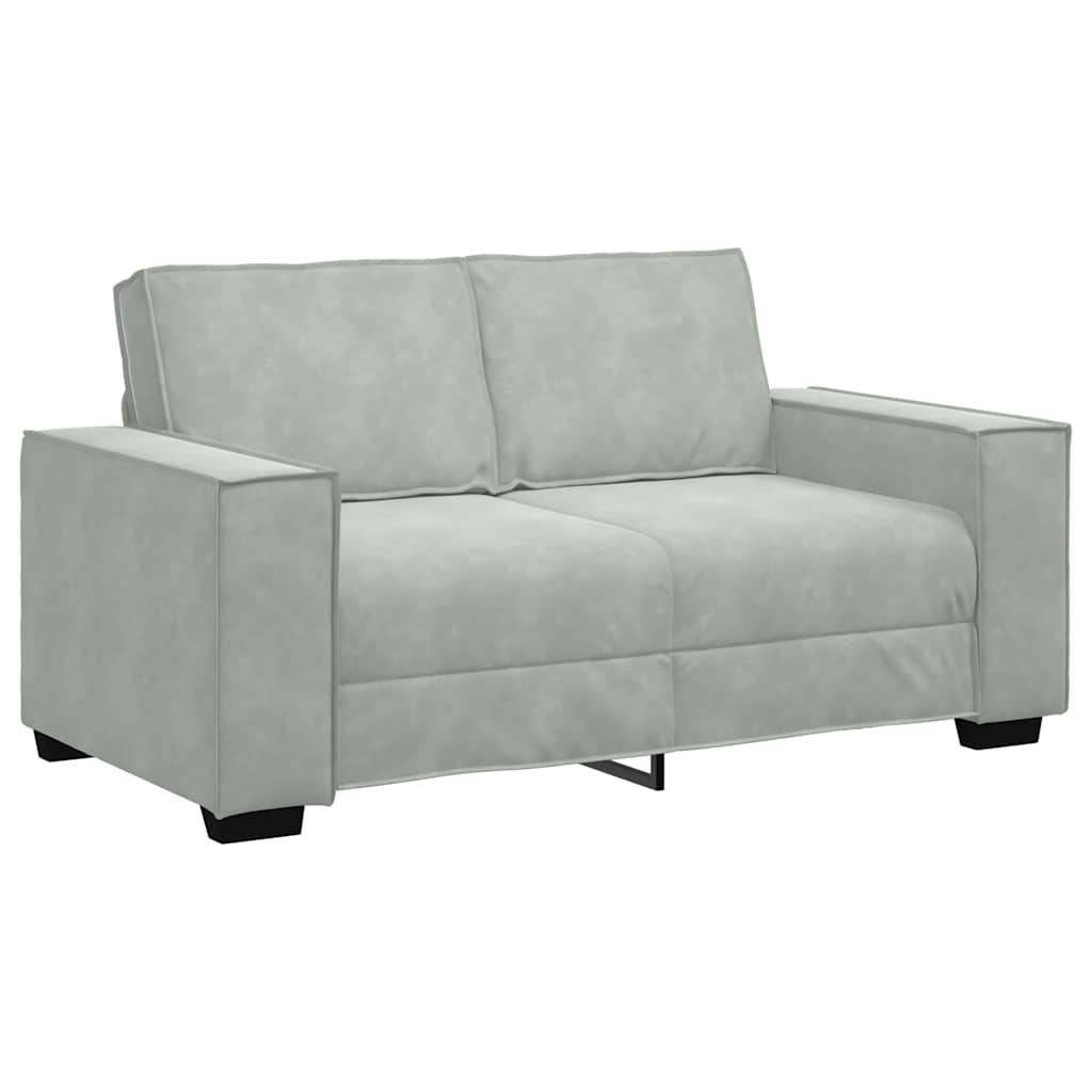 Sofa 3 stk. Lysegrå Linned-blandet stof